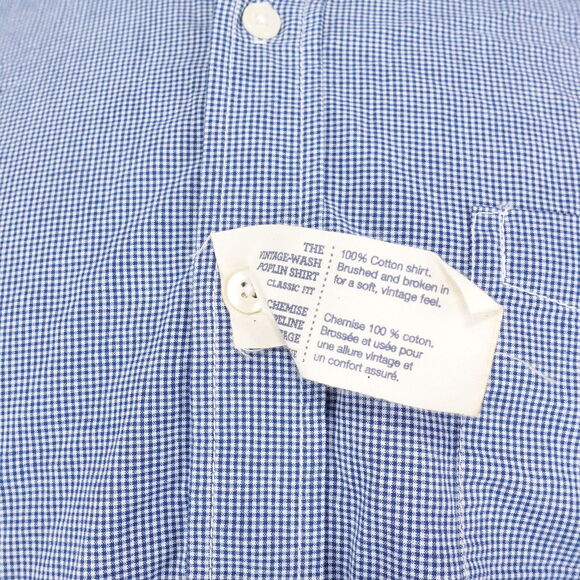 NWT GAP VINTAGE WASH CLASSIC FIT BLUE CHECK BUTTON DOWN SHIRT MENS XL NEW! - Picture 2 of 8